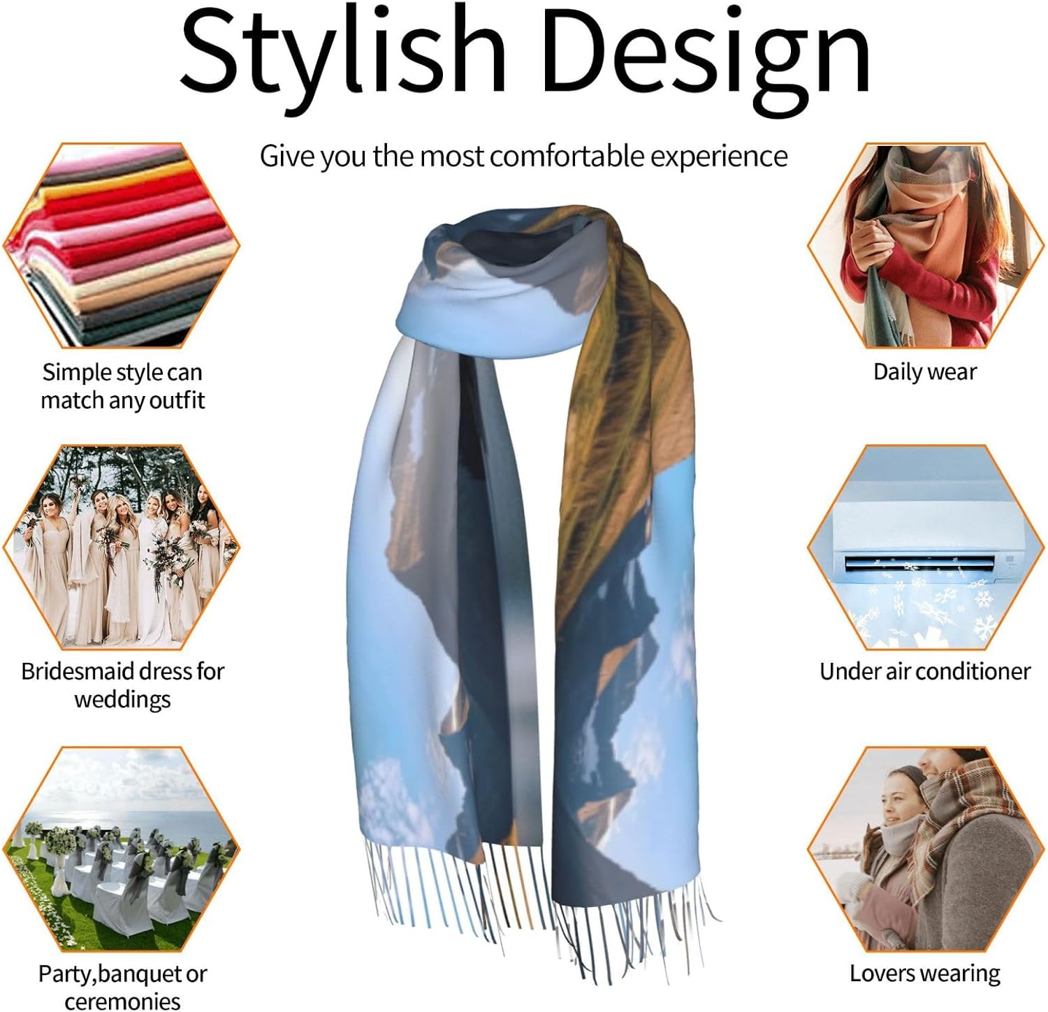 (Glacier National Park) Women's Soft Warm Scarf Large Plush Shawl Wrap with Fringe Fashion Winter Scarves for Cold Weather