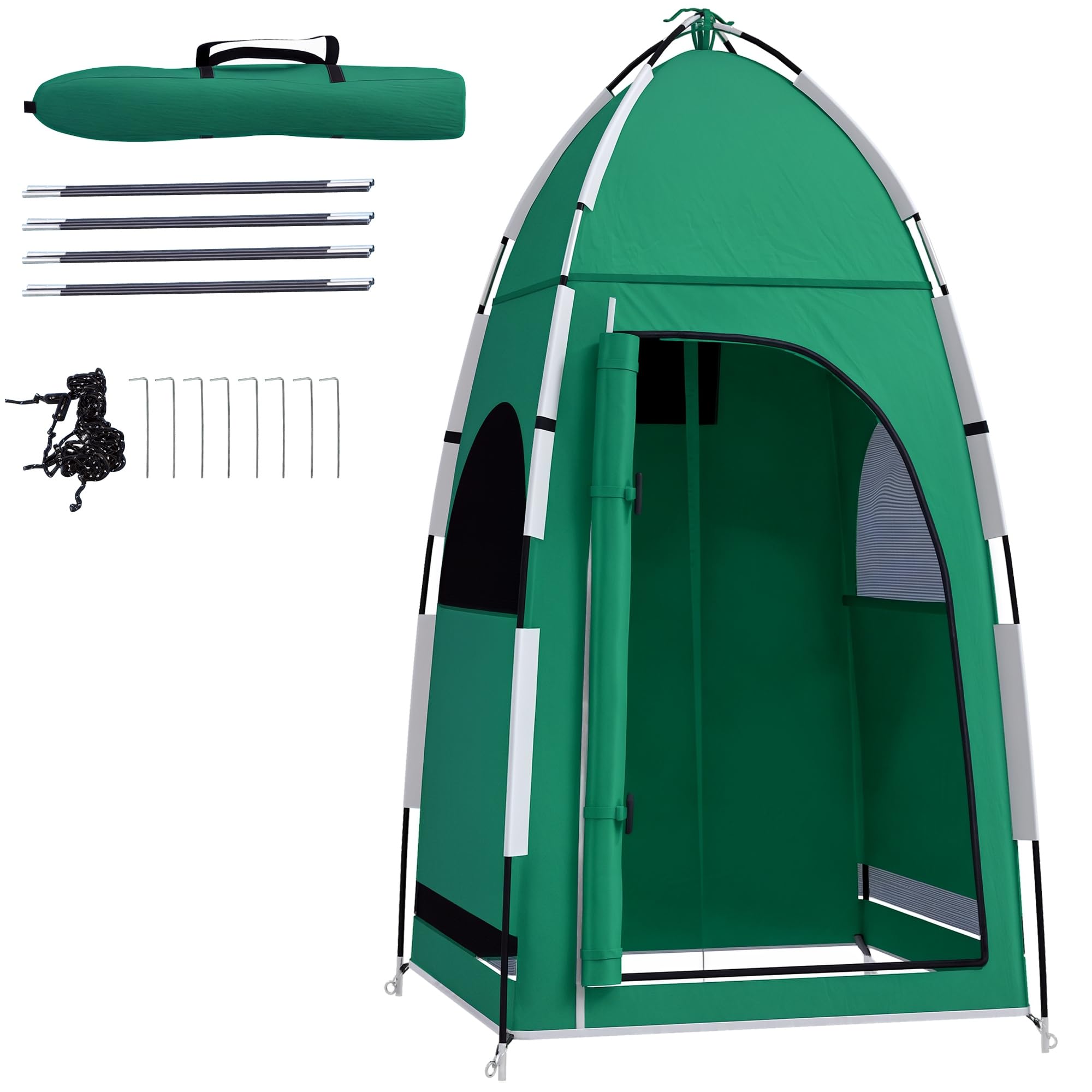 Outsunny Tienda de Campaña Portátil Ducha UPF30+ 122x122x213 cm Verde