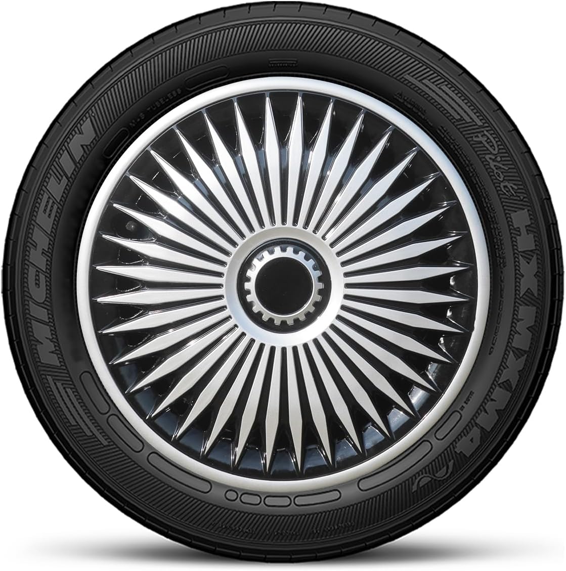 4PCS Set of 14 inch Hubcaps for Iron Rims. Made of ABS, These Wheel Cover Replacements are Perfect for 14" Wheels, Serving as Great car Exterior Accessories. (Blade Style, 14 inch)
