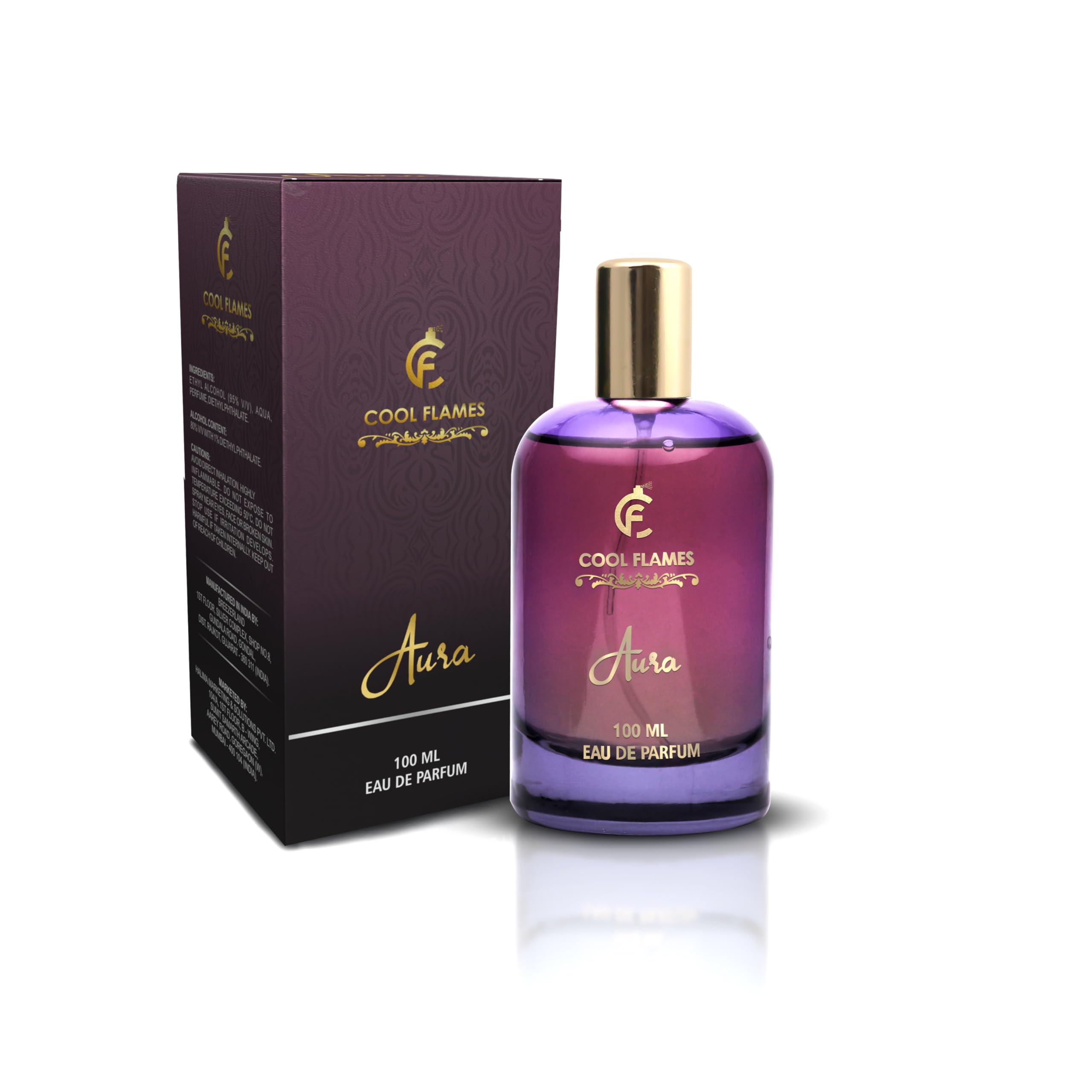 Cool Flames Luxury Aura Unisex Eau De Parfum with Whiskey, Vanilla, Sandalwood & Patchouli, Premium Long Lasting Smoky & Spicy Fragrance Scent Perfume for Men & Women, 100 ML-image-1