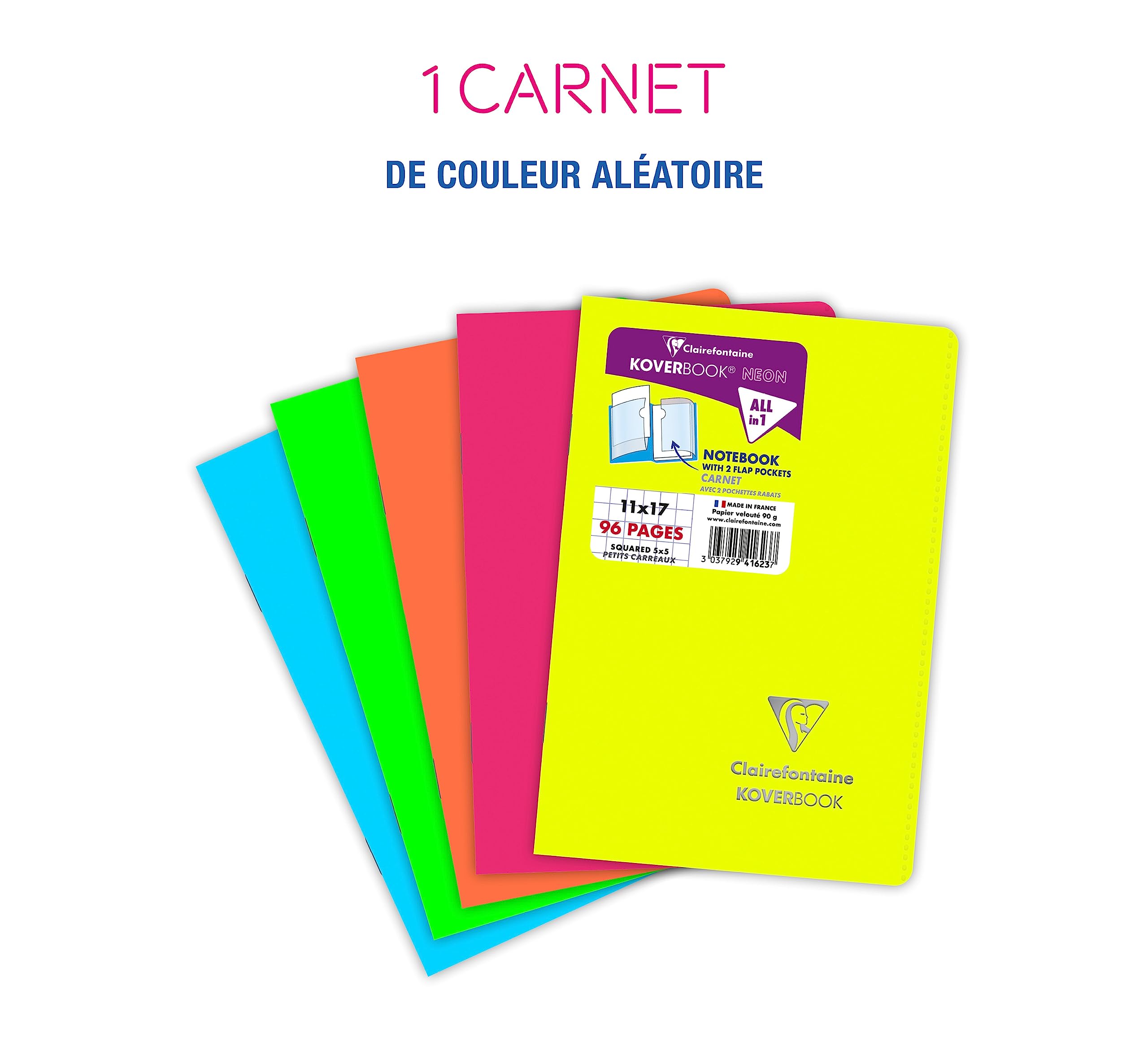 Clairefontaine 9059C - Un Agenda De Bord Rembordé Rigide 4 Colonnes 144 Pages (24 Cases Par Semaine) 21x29,7 Cm 90g, Couverture Carte Pelliculée Couleur Aléatoire