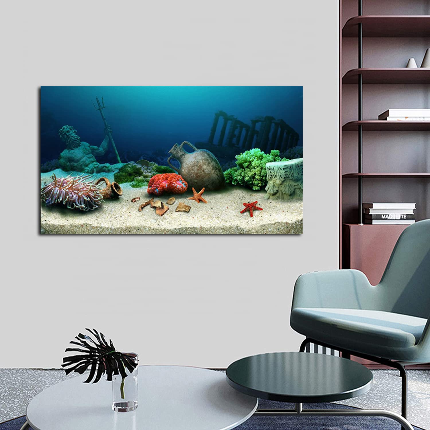 Atlantis Canvas Art Deep Ocean Picture Wall Art Rusted Wreck