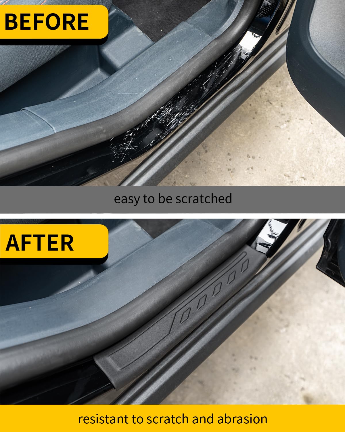 Maxzina Door Sill Protector Compatible with 2022-2025 Ford Maverick Door Step Protector Side Edge Step Guard Car Door Dust Shield Cover 2024 Maverick Exterior Accessories