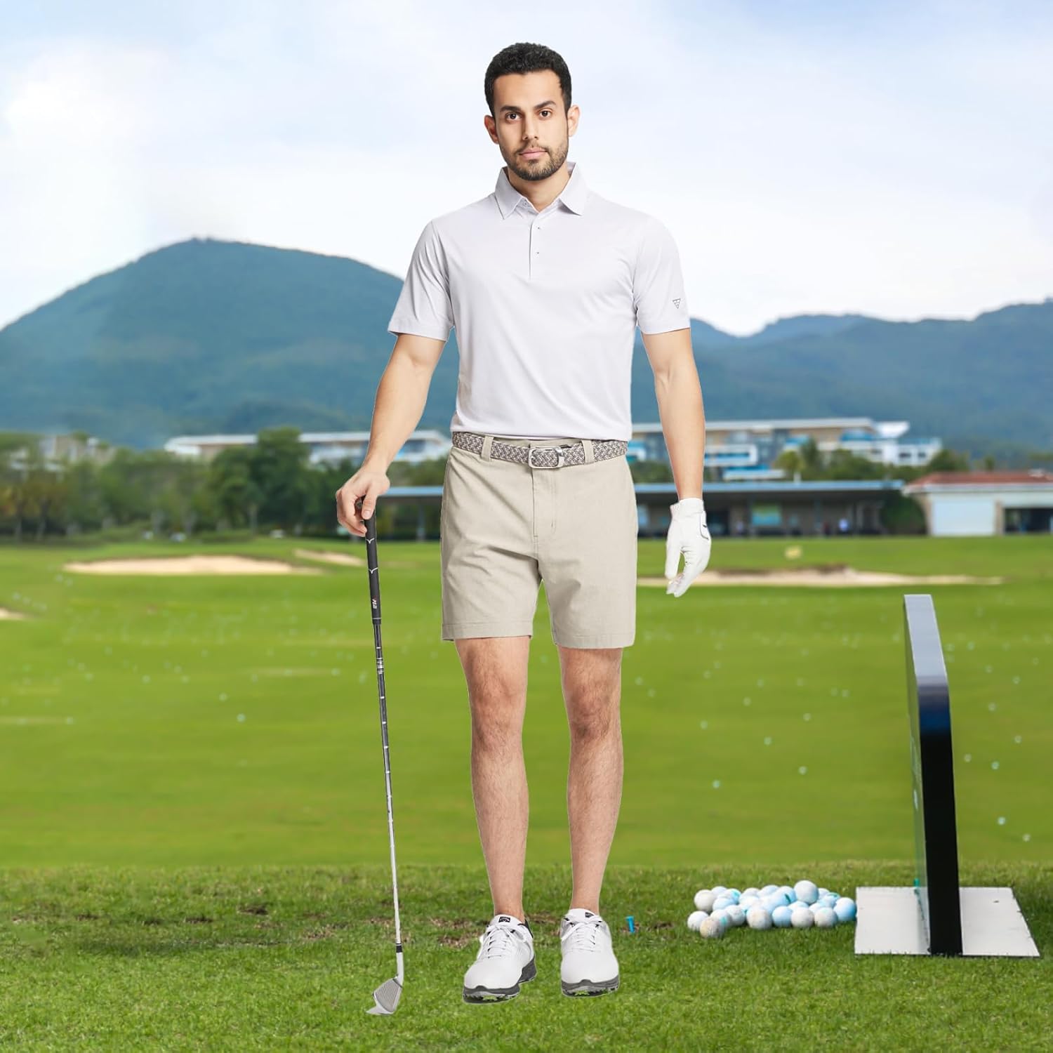 M MAELREG Golf Shorts Men 7 inch 9 inch Lightweight Dry fit Stretch Flat Front Casual Sport Heather Hybrid Flex Mens Shorts