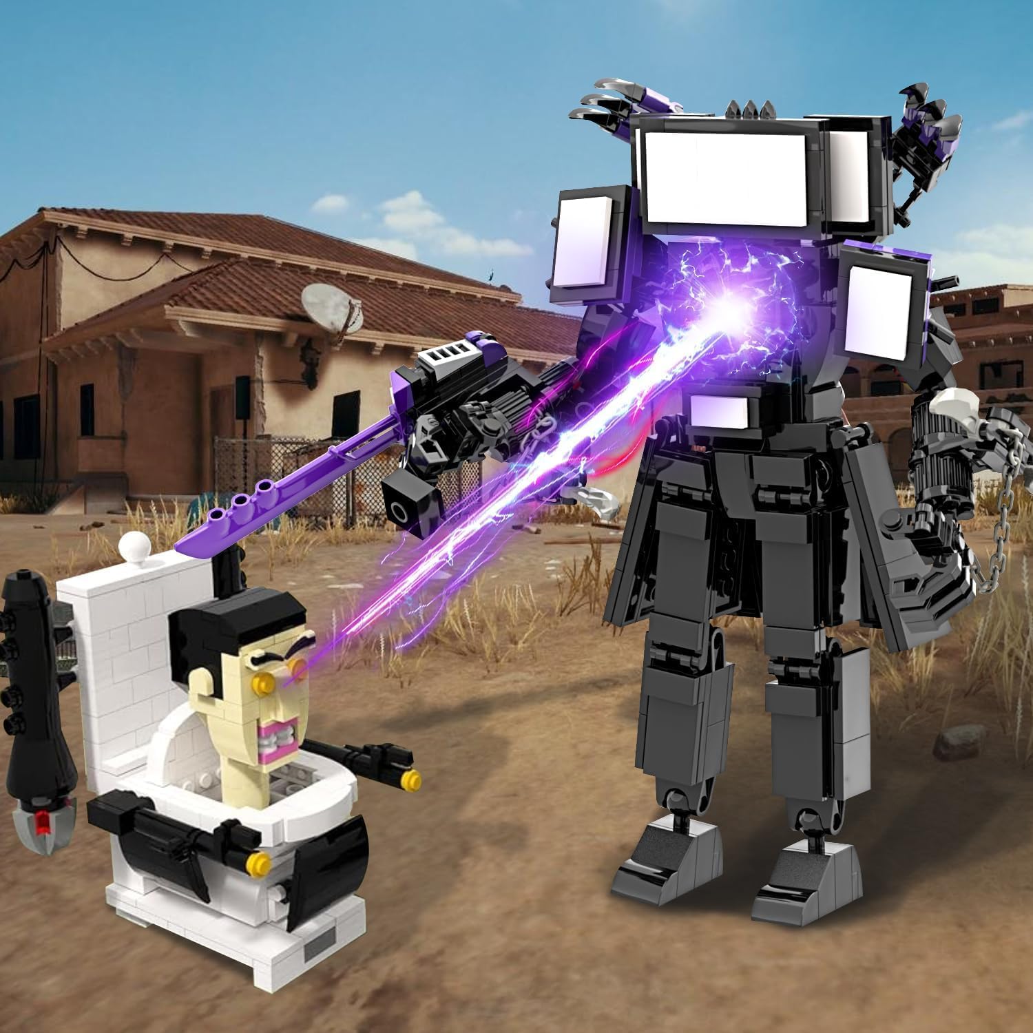 Bentex Toilet Upgraded Titan TV Man Figure Building Block Set, Upgraded Cameraman Speakerman Game Model Collectible Building Bricks Birthday Gift for Adults Fans (396pcs)