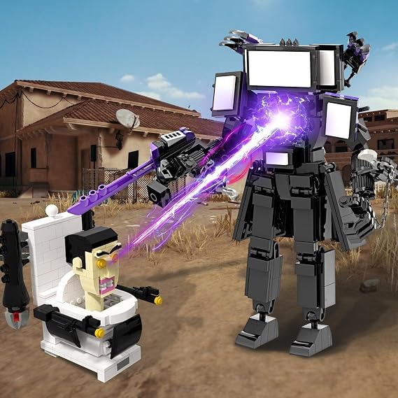 Bentex Toilet Upgraded Titan TV Man Figure Building Block Set, Upgraded Cameraman Speakerman Game Model Collectible Building Bricks Birthday Gift for Adults Fans (396pcs)