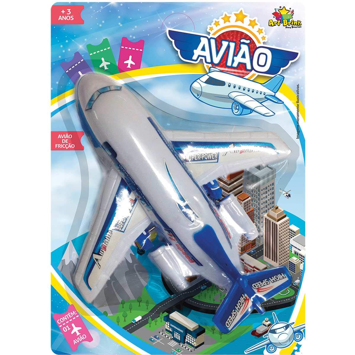 Brinquedo Diverso Avião Pullback Art Brink 15Cm - 01 Unidade