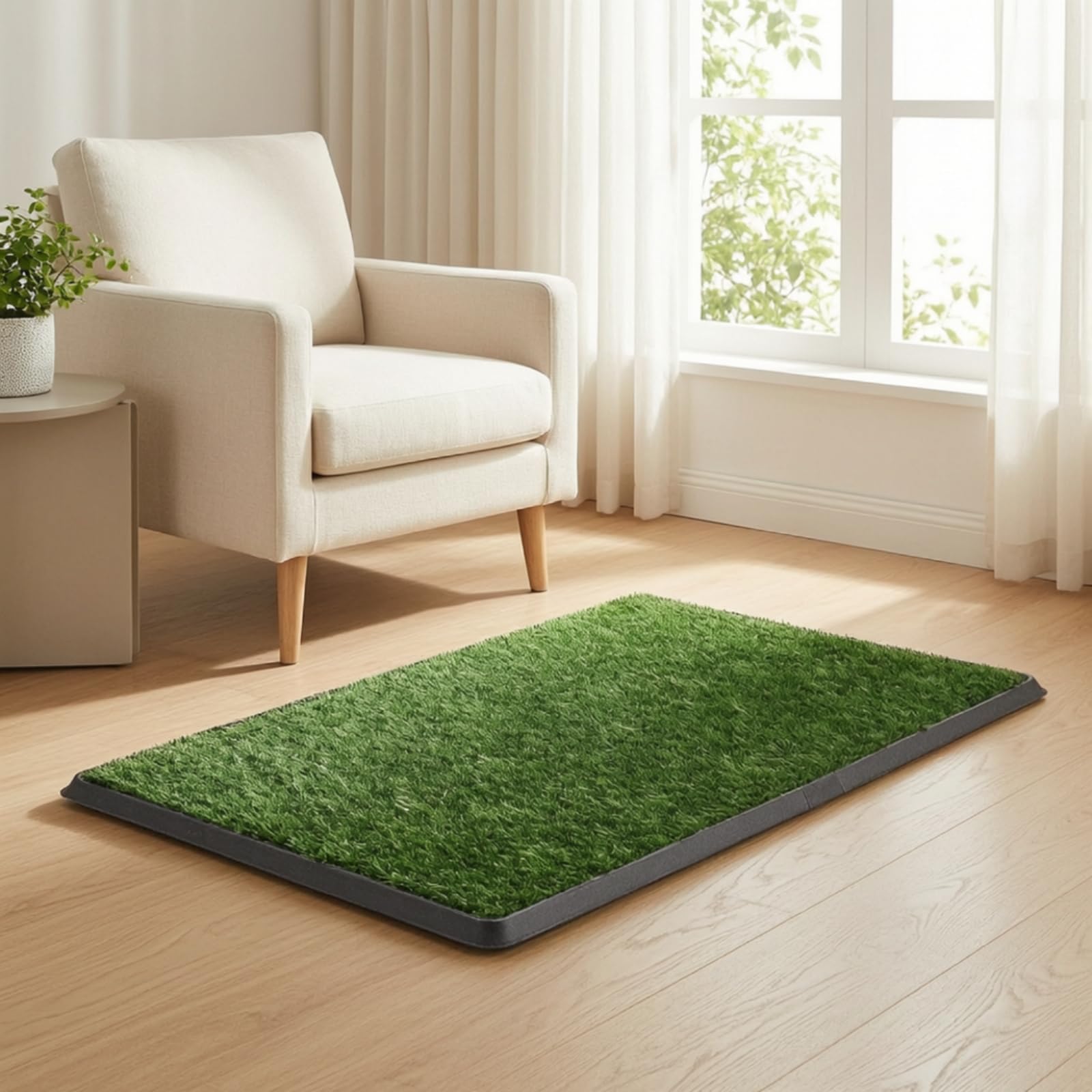 Tapis Propreté avec Gazon Synthétique, 16x20 Pouces, Style to 1 | Lavable, Drainant, Litière, pour Appartement, Chiots