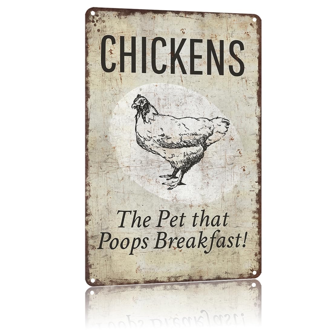 KWQDOZF Funny Metal Signs Poster 8x12inch Chickens Sign Aluminum Sign Wall Art For Home Room Bedroom Office Decor
