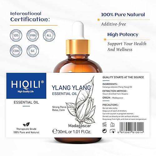 Miniatura 769 de HIQILI Aceite esencial de albahaca de 1 fl oz, 100% puro sin diluir para la piel, difusor, 1.0 fl oz