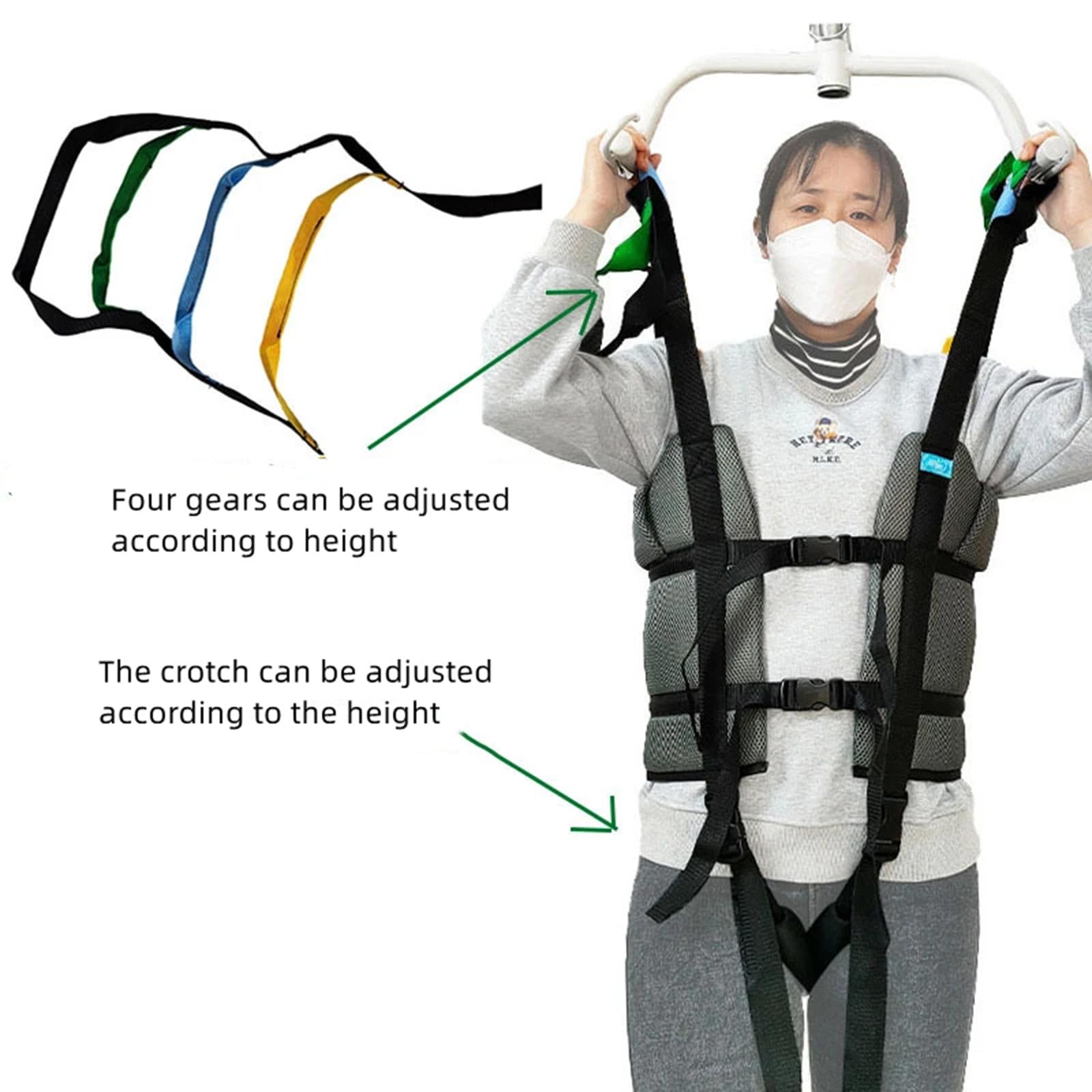Cintura di trasferimento per il corpo completo per la riabilitazione e la deambulazione del paziente, per assistenza agli anziani