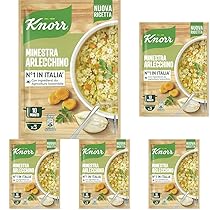 Knorr Minestra Arlecchino, Piatti Pronti Knorr con Verdure da Agricoltura Sostenibile, Senza Coloranti, Senza Conservanti, Fonte di Proteine, Vegano, 84 g (Confezione da 5)