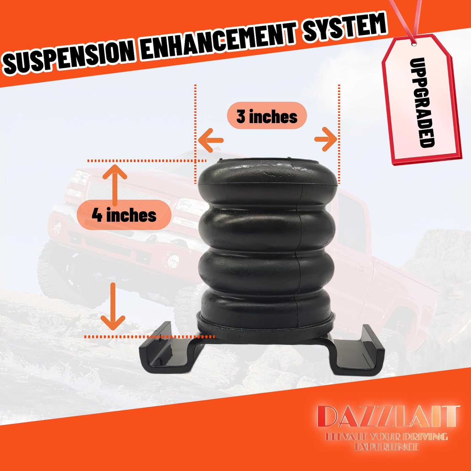 SSR-612-47 Rear Suspension Enhancement Black | Bump Stop Fit for TOYOTA Tacoma 2016-2023 2/4WD, Hilux 4 (2016-2023) 2/4WD, Isuzu Dmax 2013-2021 2/4WD, Nissan Frontier 2016-2023 2/4WD