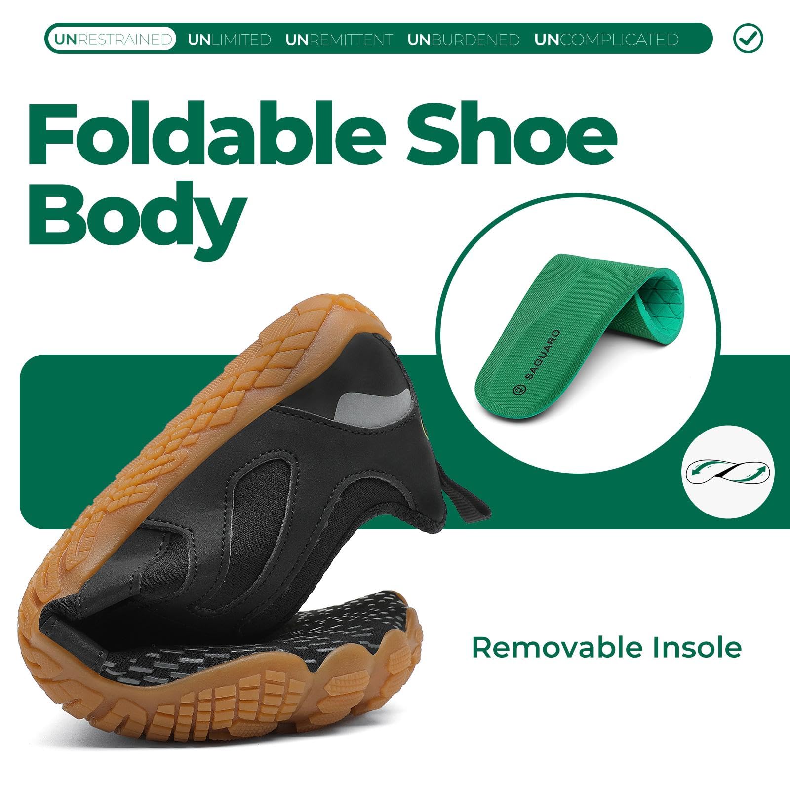 SAGUARO Scarpe da Trail Running Barefoot Uomo Donna Scarpe a Piedi Nudi Minimaliste per Palestra Trekking,GR.36-48