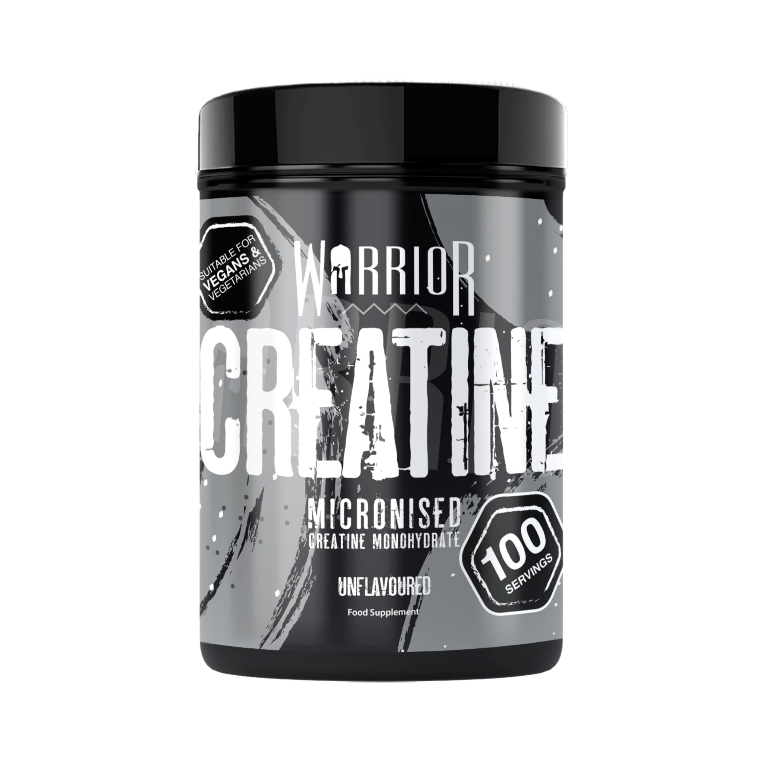 Warrior Creatin Monohydrat Pulver 500 g (166 Portionen) – Reines Kreatin Monohydrat, Creatine Monohydrate Pulver für Muskelaufbau & Kraft, Mikronisiertes Creatin Pulver, vegan – Geschmacksneutral
