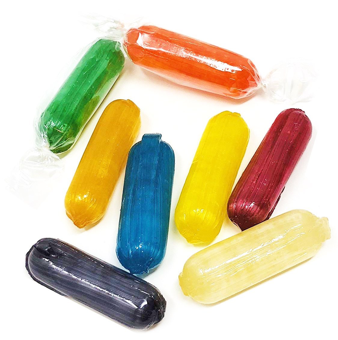 SweetGourmet Assorted Fruit Flavored Rods | Wrapped Hard Candy | 2 Pounds