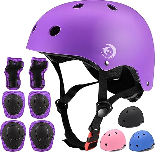 Miniatura 8 de Kids Bike Helmet Set with Knee Pads Elbow Pads Wrist Guards,Adjustable Helmet for Toddler Kids&Youth,314yrs Girl Boy Kids Protective Gear Set