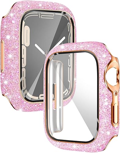 Miniatura 8 de WONJOY Funda protectora brillante compatible con Apple Watch de 4044411.772 in, con diamantes de imitación, para iWatch SESeries 987654, funda