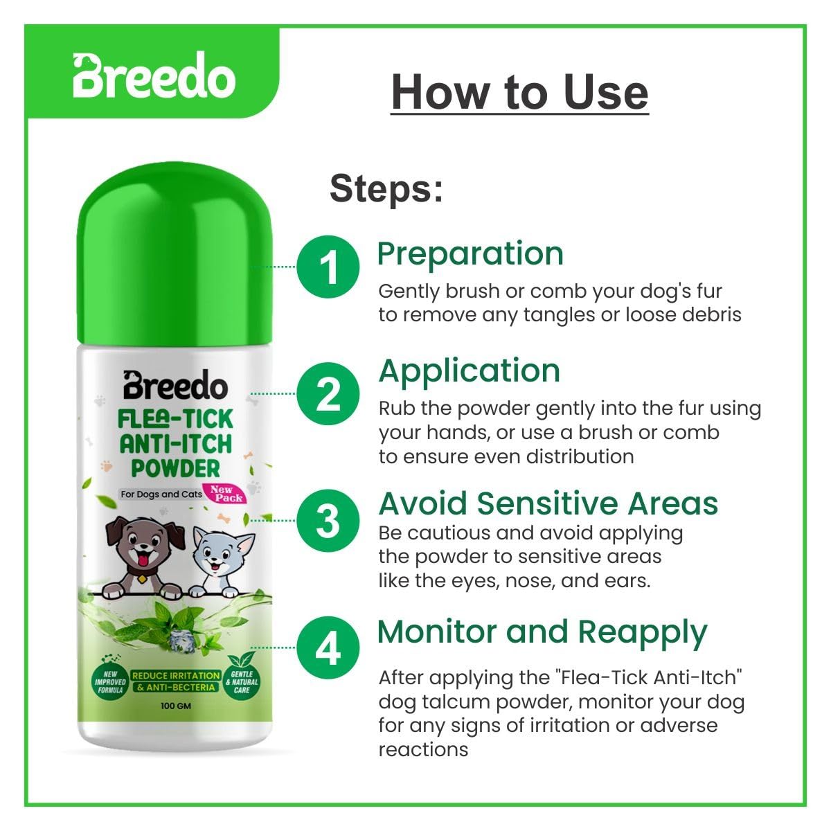 Breedo (Combo of 4) Toothpaste + Dog Shampoo + Teeth Brush + Dog Powder For All Breed Dogs Combo Kit Combo Kit for Dog| Cat| Monkey| Rabbit|Persian Cat.Dog Toothpaste| Dog Teethbrush 1