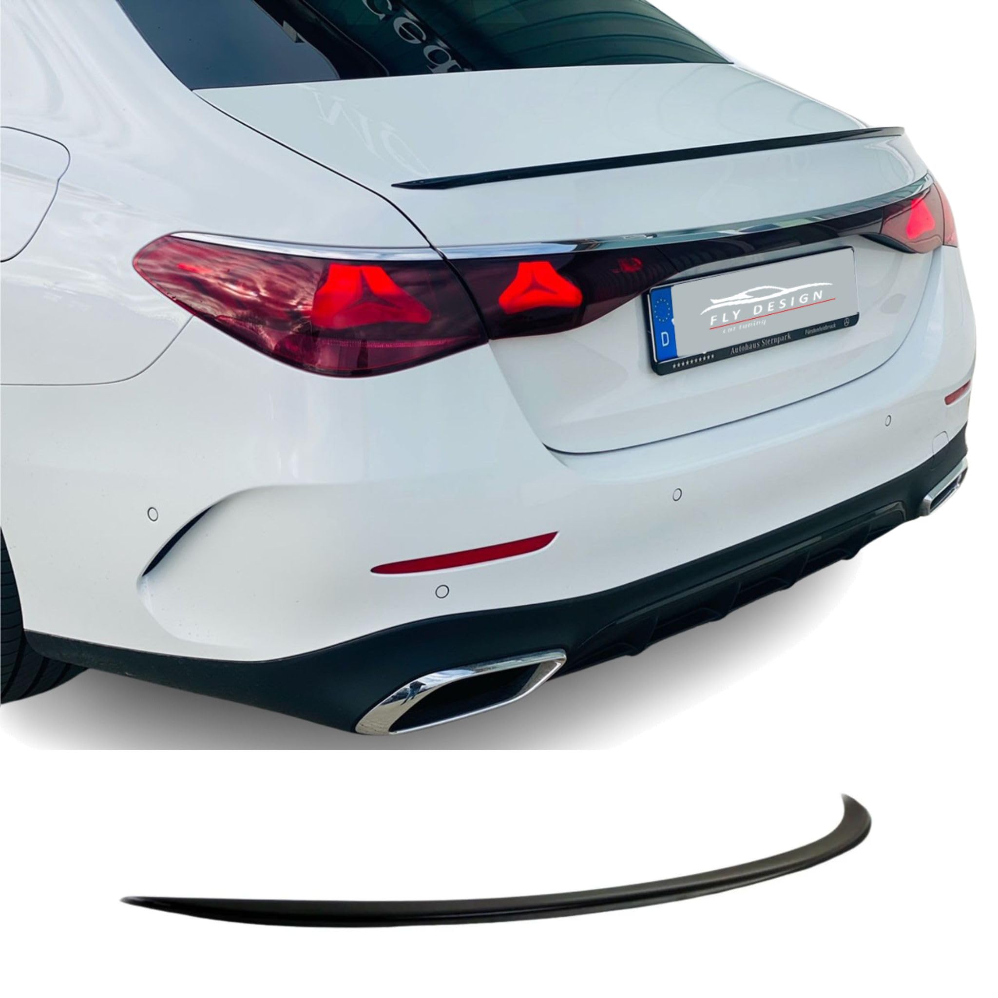 Heckspoiler Spoilerlippe für Mercedes E-Klasse W214 2023 2024 Schwarz Glanz