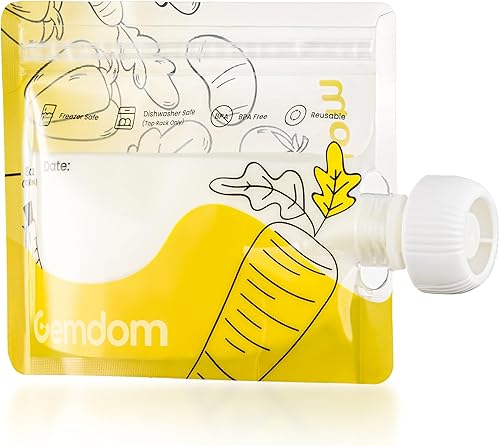 Miniatura 10 de Paquete de 20 bolsas reutilizables de comida para bebés para niños pequeños, bolsa recargable para puré de manzana, yogur, bocadillo de jugo de puré