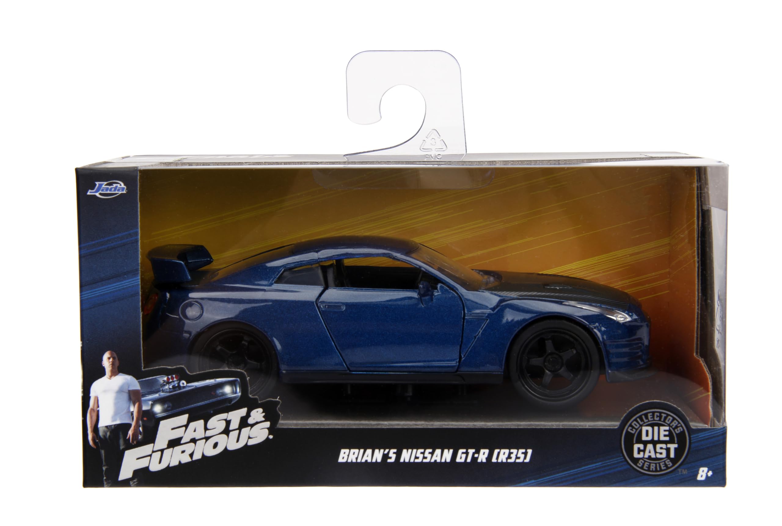 Jada 1:32 Fast & Furious Nissan GT-R Vehicle, Blue - Image 3