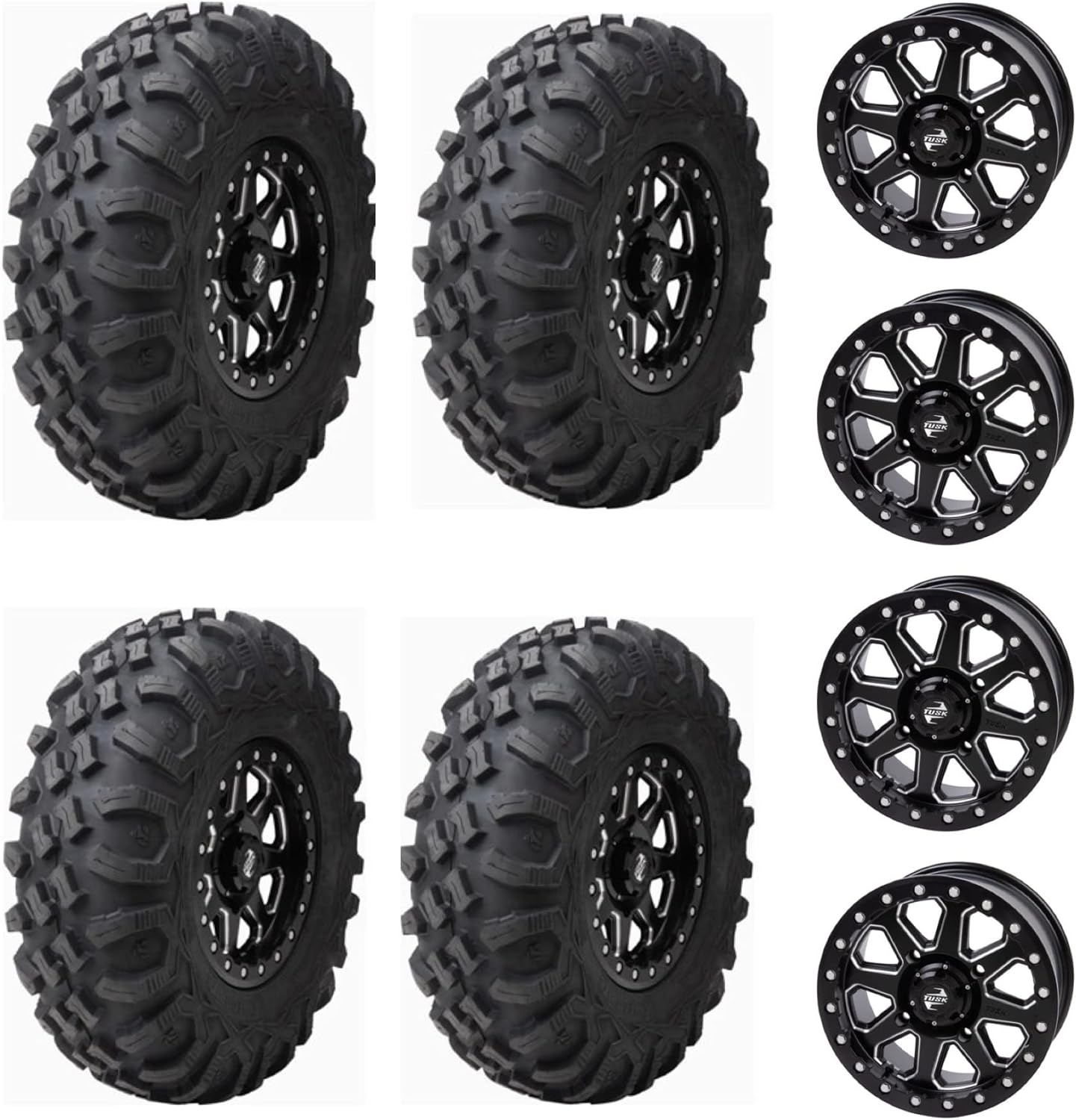Four 34x1015 Tusk MEGABITE Heavy Duty 8Ply Radial UTV