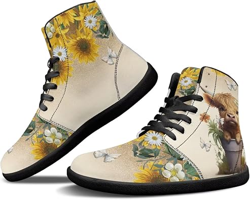 Binienty Wide Minimalist Barefoot Sneakers Men Women Fall Winter Boots High Top PU Leather Zero Drop Shoes