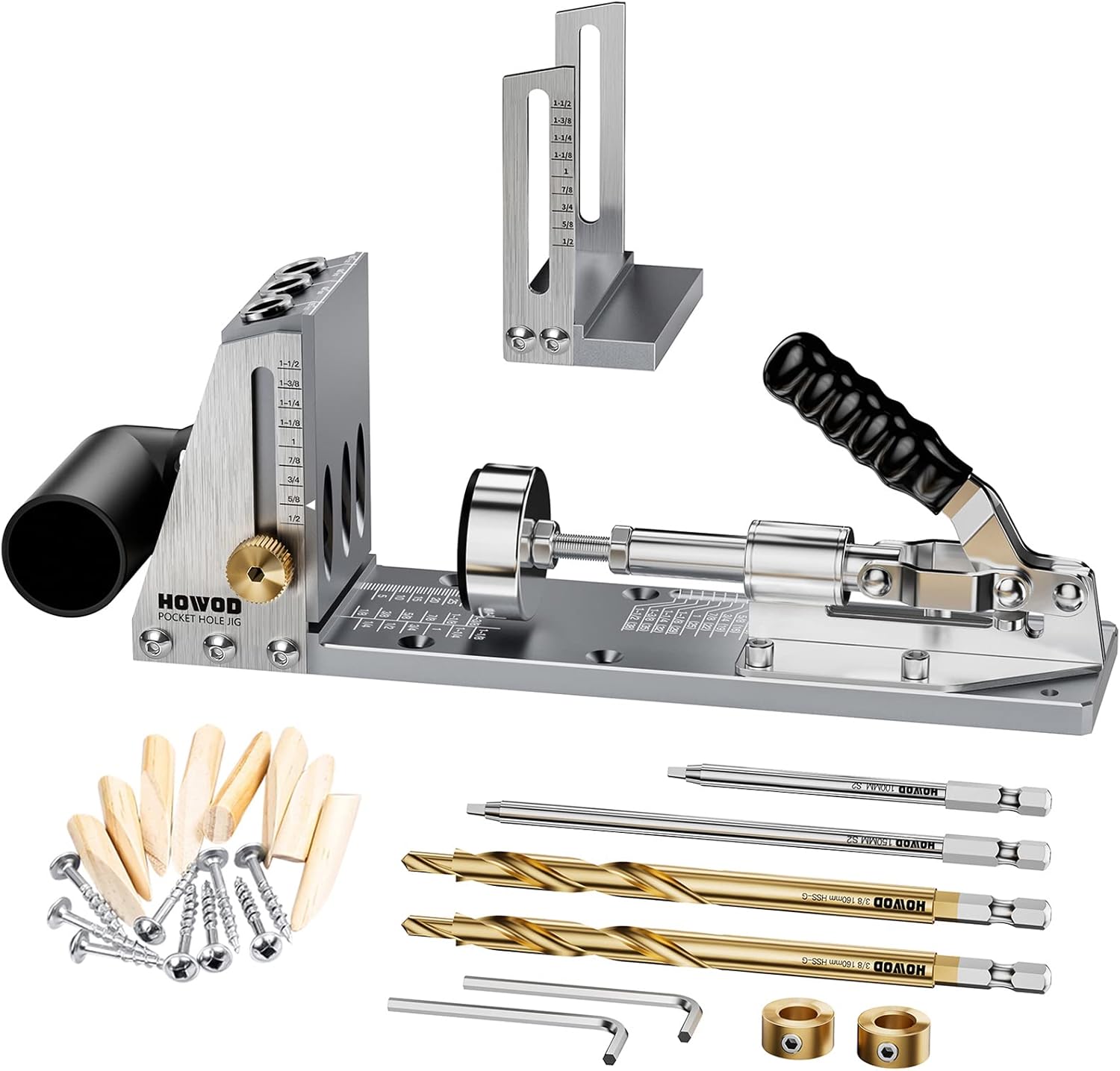 HOWOD Pocket Hole Jig Kit, Professional and Upgraded Metal Pocket Screw