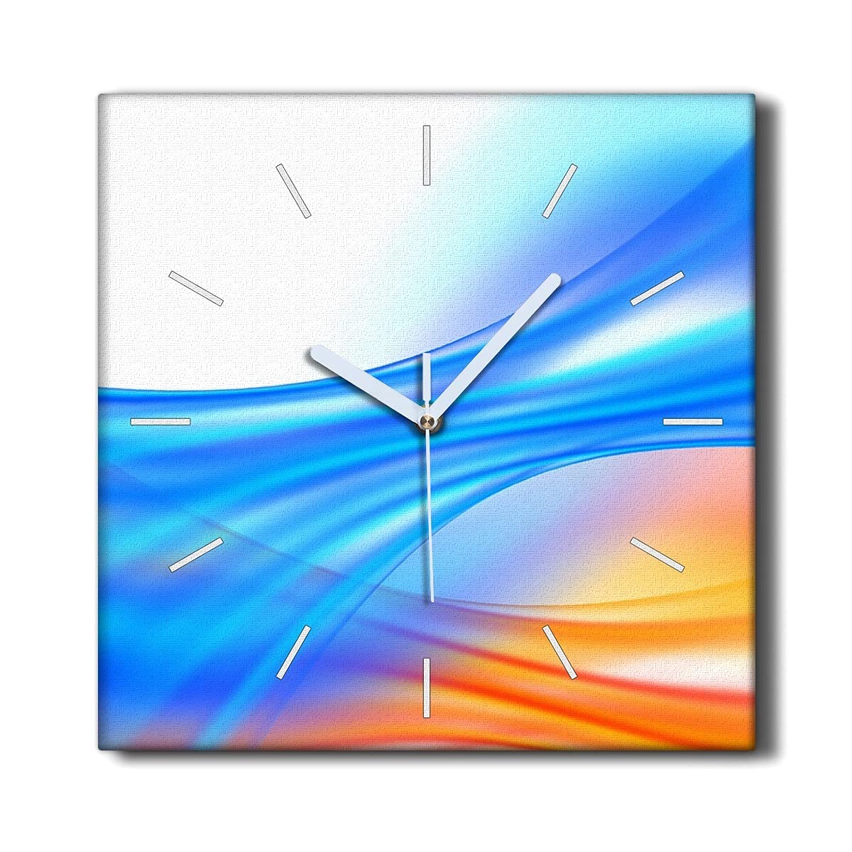 Horloge murale vagues - 30x30 cm décoration de salon moderne sans tic-tac