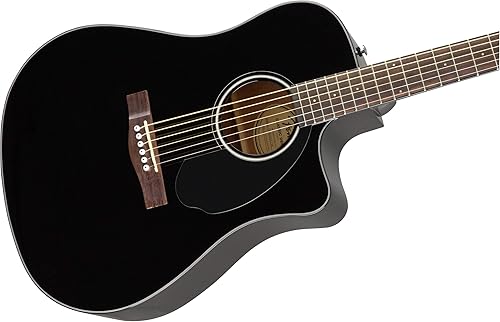 Miniatura 49 de Fender CD-60SCE - Guitarra acústica y eléctrica de punta sólida, paquete de caoba con estuche rígido, cable de instrumento, afinador, correa