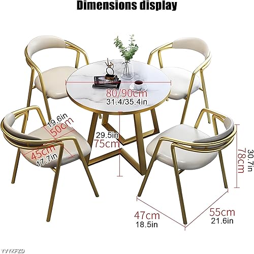 Miniatura 2 de YVYKFZD Mesa de club para sala de recepción de oficina, mesa de conferencias redonda simple para 4, mesa de café, juego de mesa de comedor de Gris