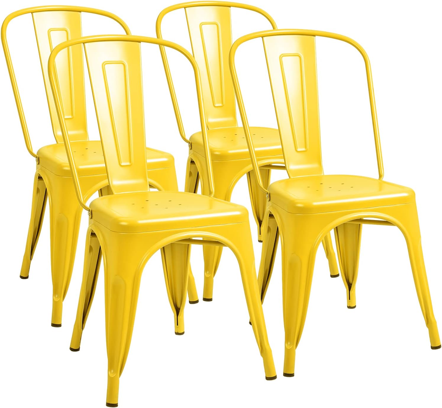 Furmax Metal Dining Chair Indoor Outdoor Use Stackable