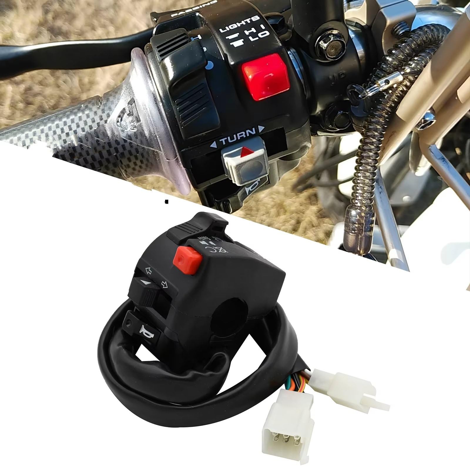 Interruttore Moto Controllo Manubrio Per Avviamento Elettrico Universale Indicatore Di Direzione Del Clacson Indicatore Pulsante Luce Lontano Vicino Comando Manubrio(Switch)