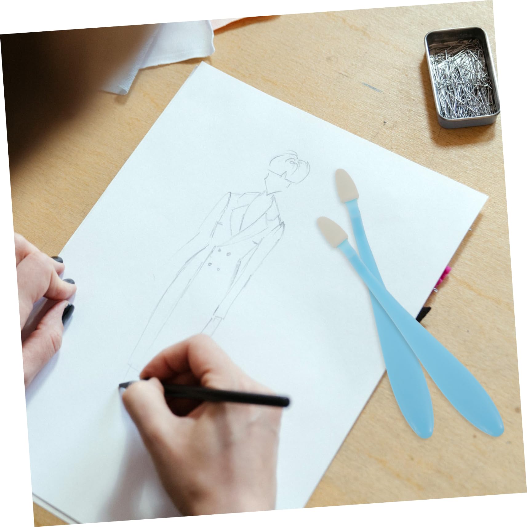 HOMSFOU 1 Set Sketching Sponge Wiper Tool Kit for Artists and Smudge Eraser for Graphite Pastels Colored Pencils