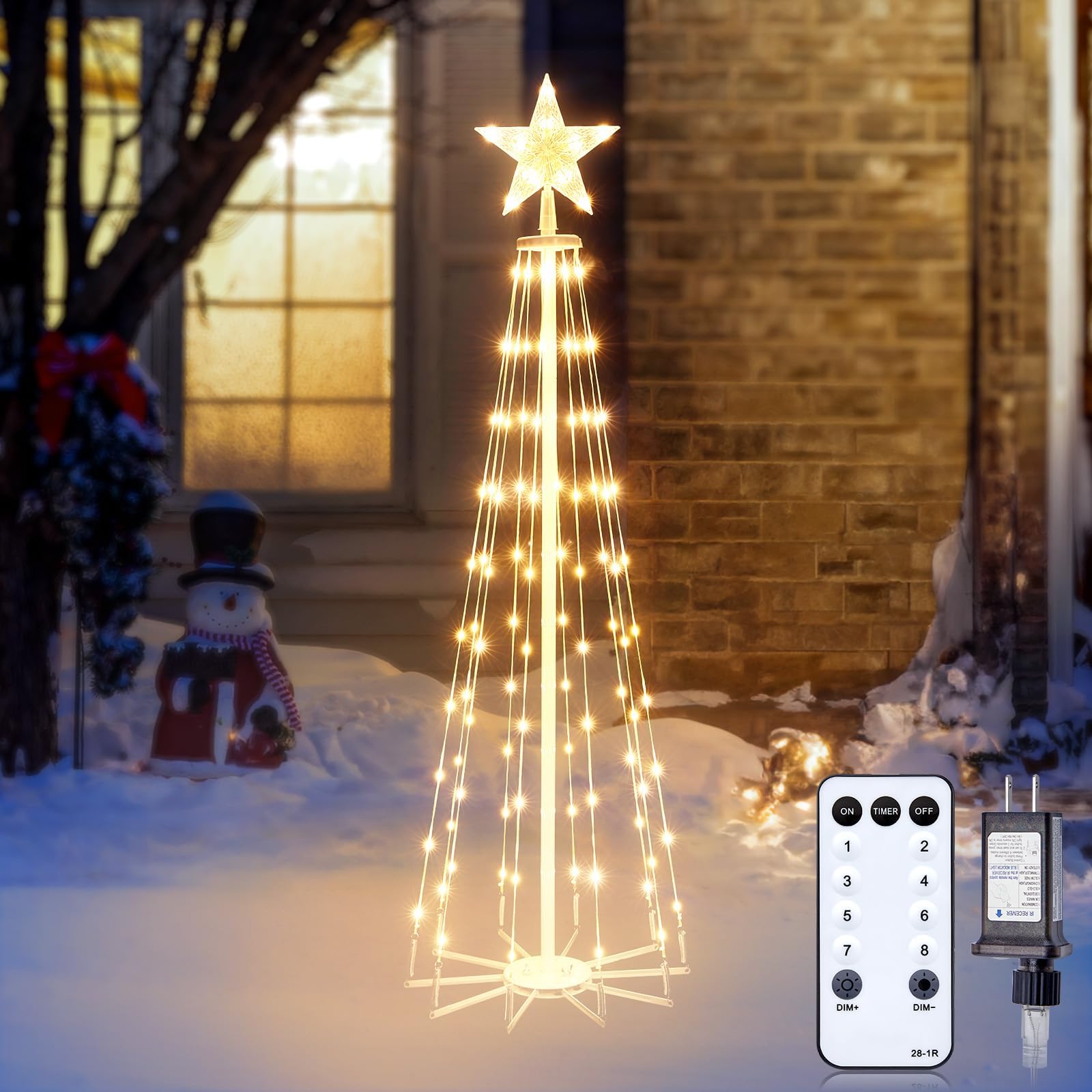 VIHOSE 3 Pcs LED Spiral Christmas Trees Outdoor Light up