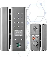 ProlockBR® Fechadura Digital Eletrônica B321 IP65 para Porta de Vidro 10-12mm – Wi-Fi 2.4G, Biometria, Senha, Cartão, App Tuya Smart, Chave Física, Sem Maçaneta, à Prova de Sol e Chuva