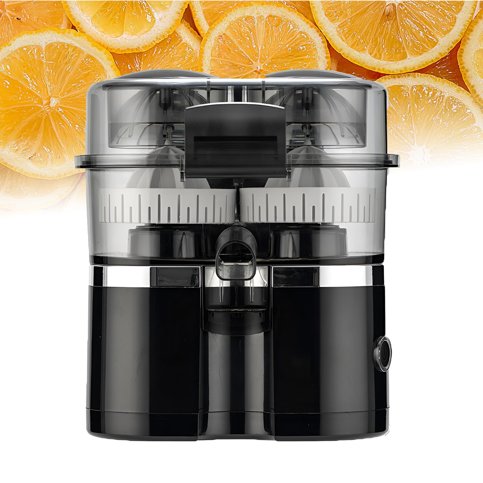 Exprimidor eléctrico de 90 W, exprimidor automático doble de naranja y limón, exprimidor de cítricos multifuncional para un máximo rendimiento de jugo, reduce la oxidación, ideal para frutas y