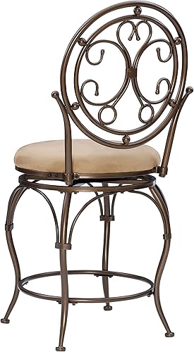Miniatura 10 de Powell Company Big and Tall Scroll Circle Back Powell Taburete, altura de mostrador, broncebeige