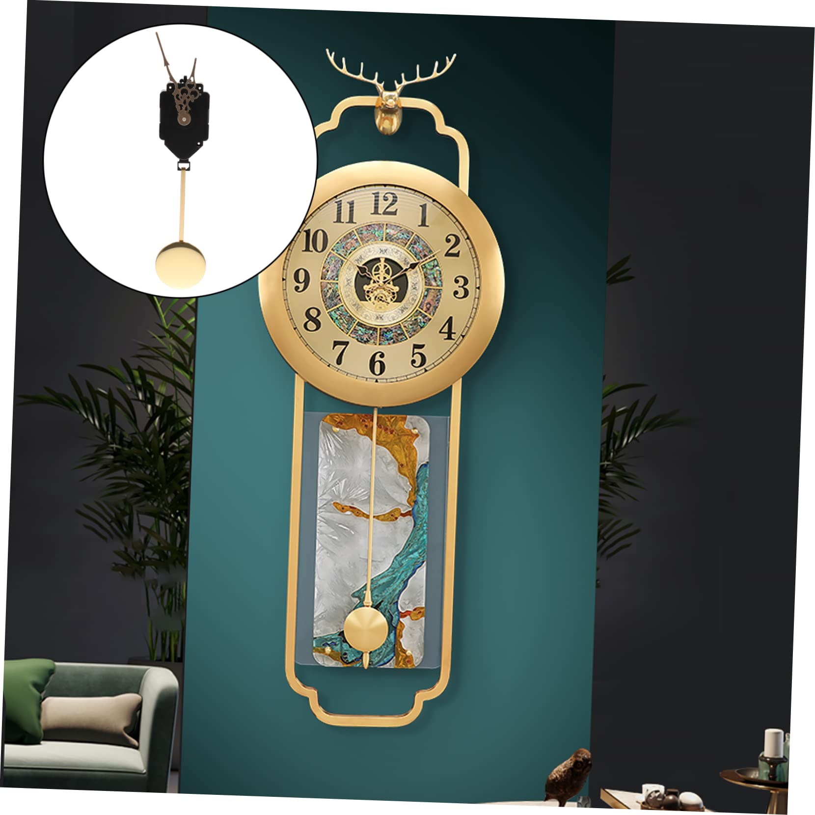 HOMSFOU 3sätze Mute Quartz Uhrwerk Mit Pendel Uhrteile Für Wanduhr Leise Zeitmessung Präzise Und Zuverlässige Bewegung Installieren Verschiedene Designs