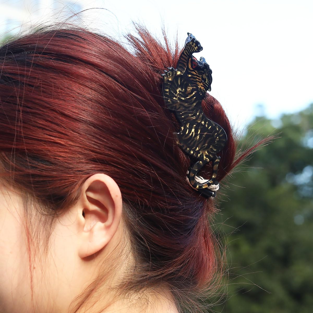 Acrylic Tiger Claw Hair Clip for Women, Funny Animal Barrettes Marbled Orange Tiger Hair Clips - Set of 2 Clips – Maddison  main image 2