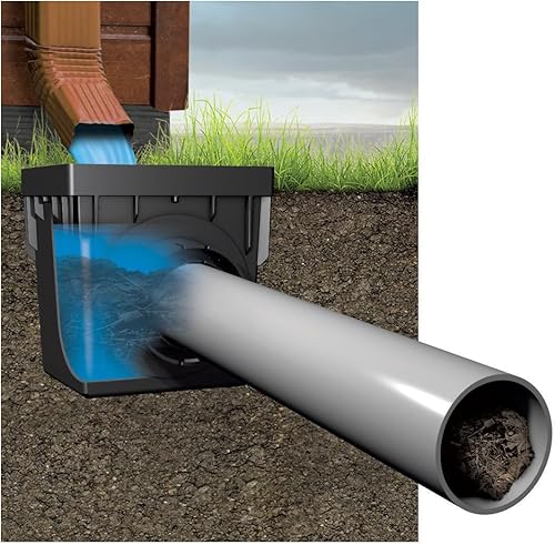 Miniatura 12 de NDS Drenaje cuadrado 1200 para lavabo con 2 aberturas, se conecta a tubos de drenaje de 3 pulgadas, 4 pulgadas, 6 pulgadas y 8 pulgadas, gestiona