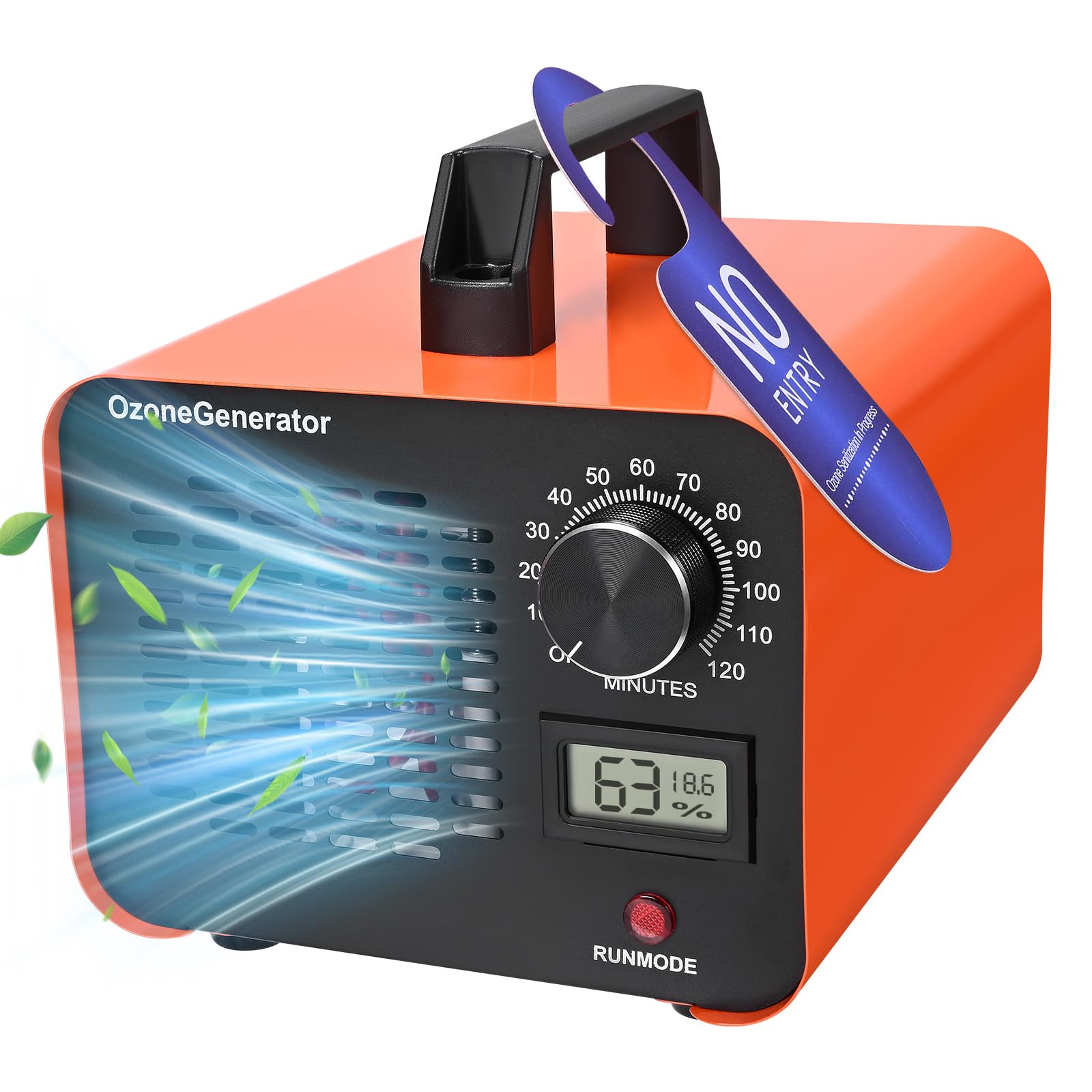 Generador de Ozono 60,000 mg/h para Casa y Coche, Purificador de Aire con Temporizador, Cubre Hasta 400 m² - Elimina Olores, Humo, Moho, COV, Formaldehído