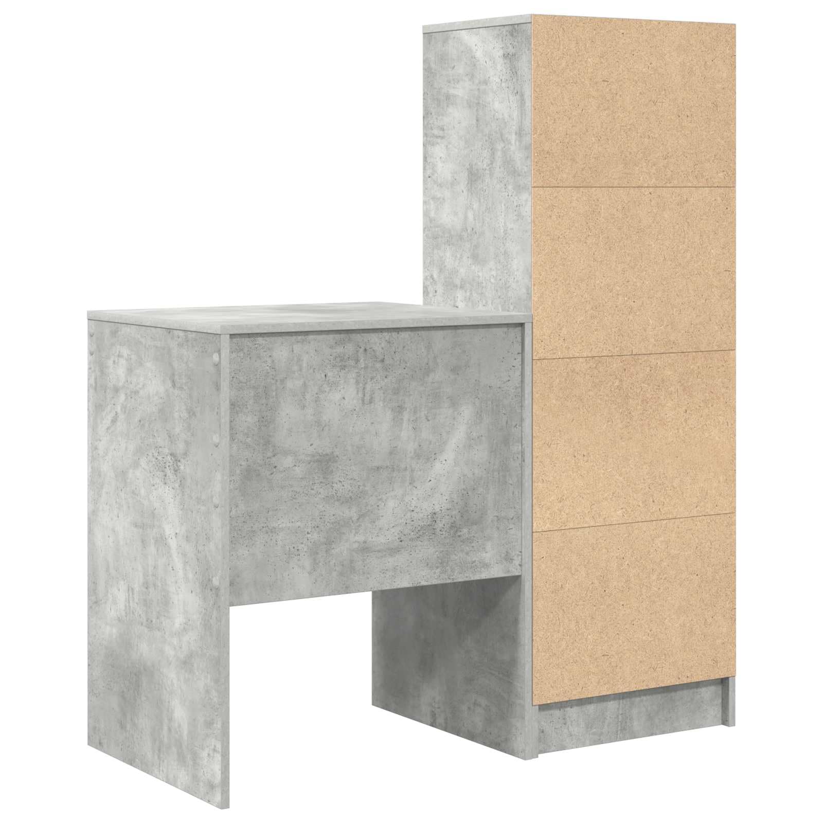 Scrivania in legno di ingegneria con ripiano integrato, marrone, spaziosa superficie per computer e documenti, 2 pezzi, stile moderno per ufficio a casa