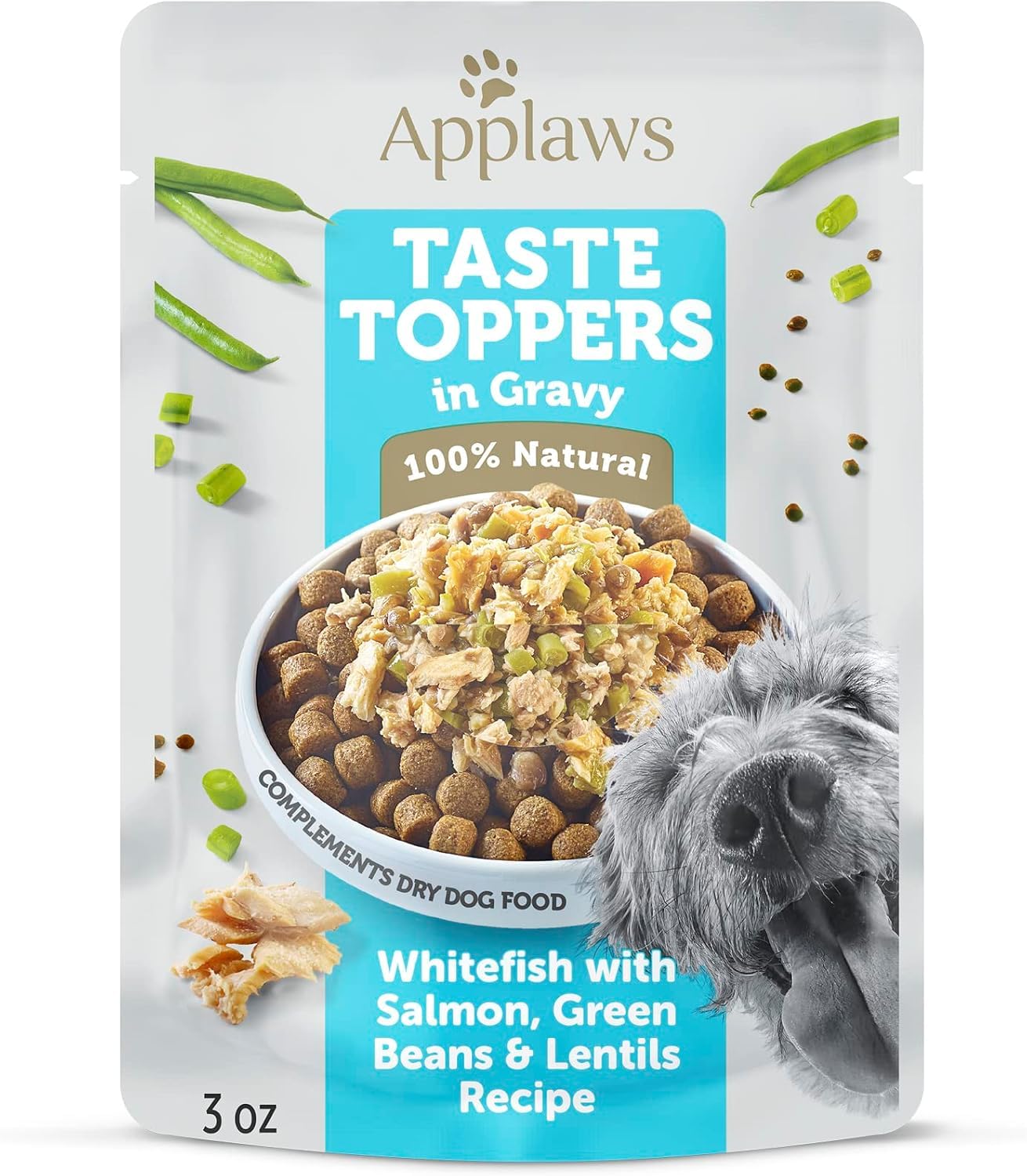 Applaws Taste Toppers Whitefish &amp; Salmon in Gravy Dog Food 12-Pack 3ozPouch