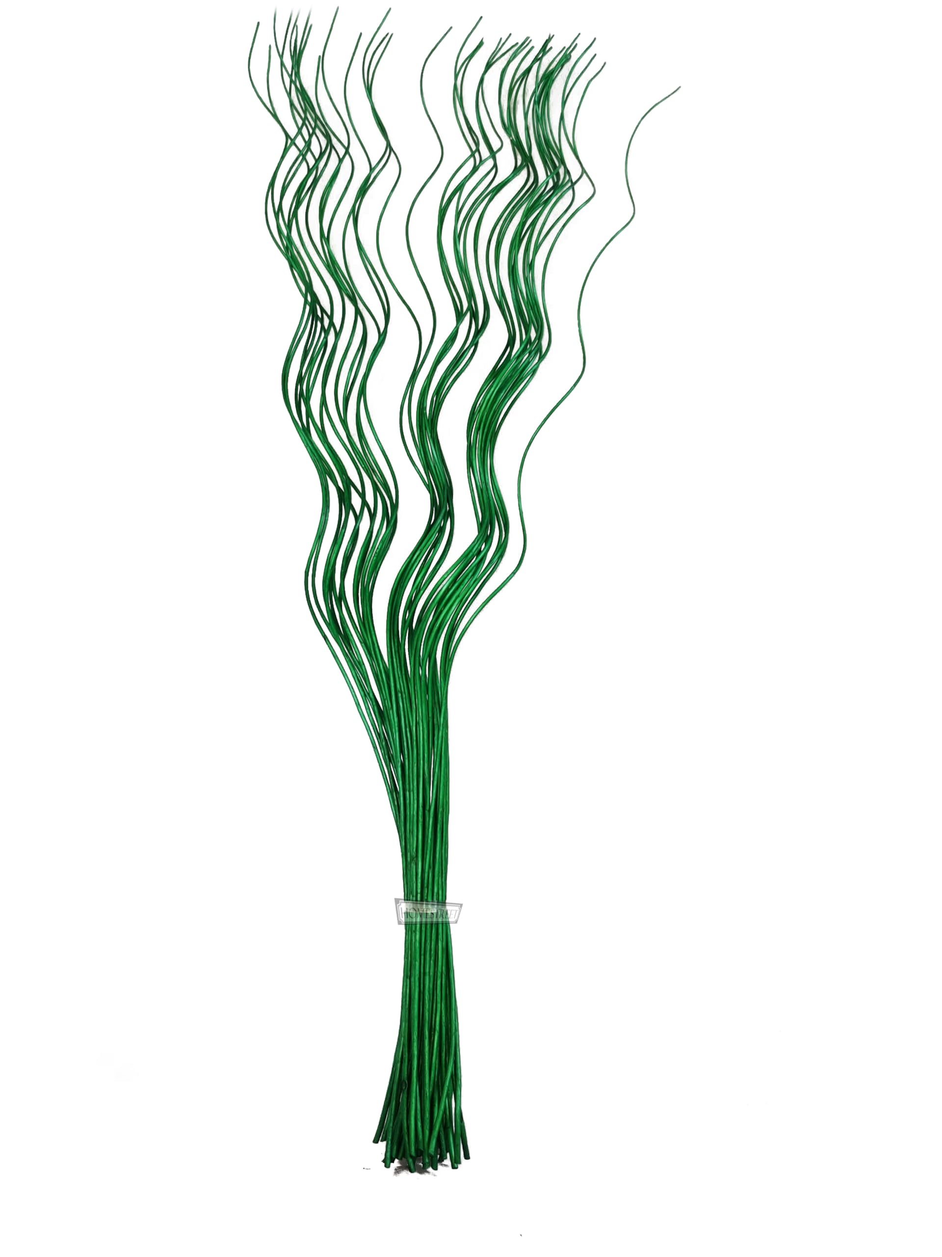Homestreet Tall Spiral Curly Willow Twigs, Colourful Metallic Natural Dried Dyed Exotic, Ting Home Decor Floral Arrangement Display, 40 Piece Bunch, 120cm Long for Floor Vase (Green)
