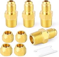Vista 21 de GASHER 10 piezas de conector de tubo con abocinamiento SAE de latón, conector de tuerca de 1/2 pulgada para aire acondicionado, extensión de cobre