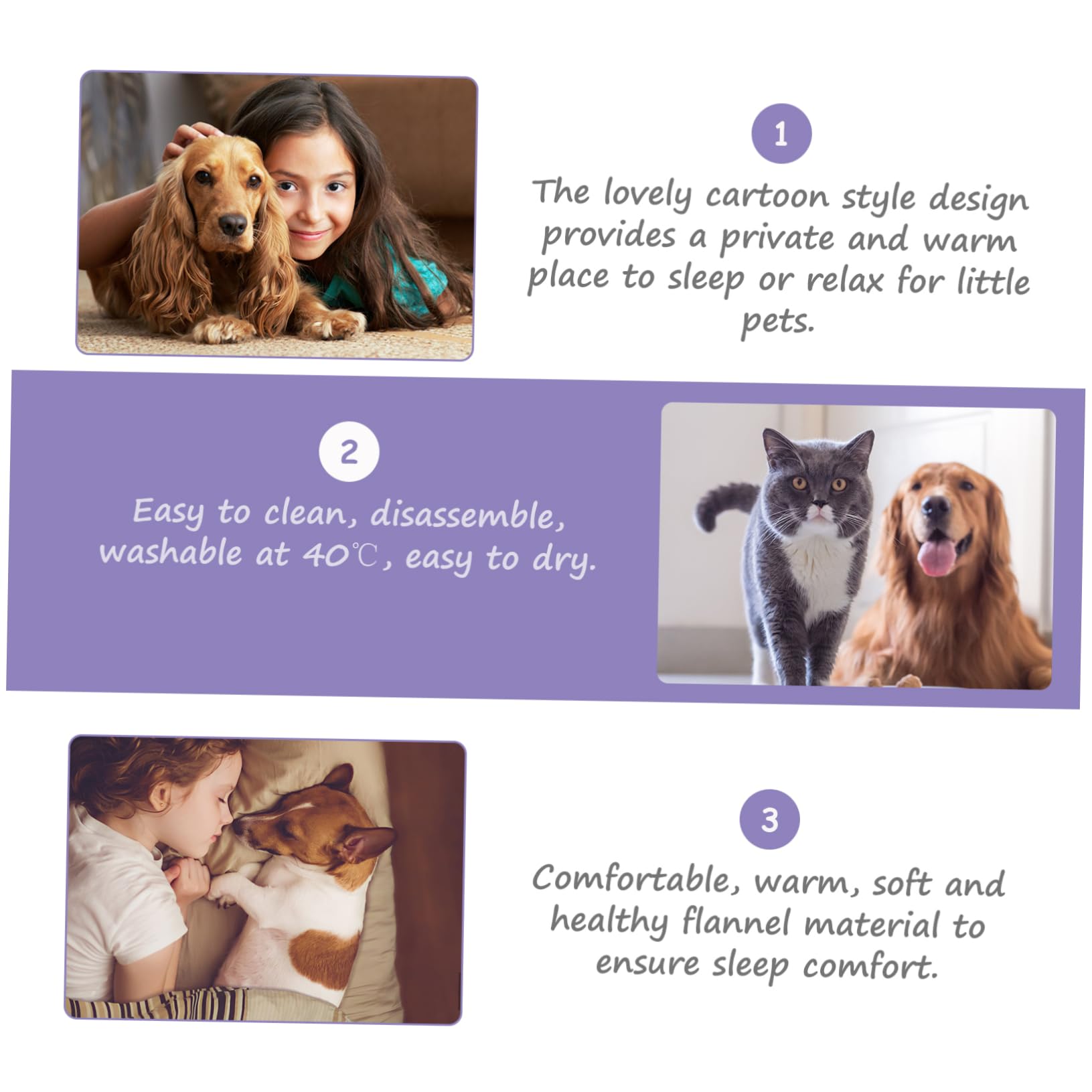 Mikikit Lovely Cat Nest Cotton Cushion Bed for Cats and Dogs Breathable and Warm Design Easy to Cute Cartoon Style for Cozy Winter Comfort