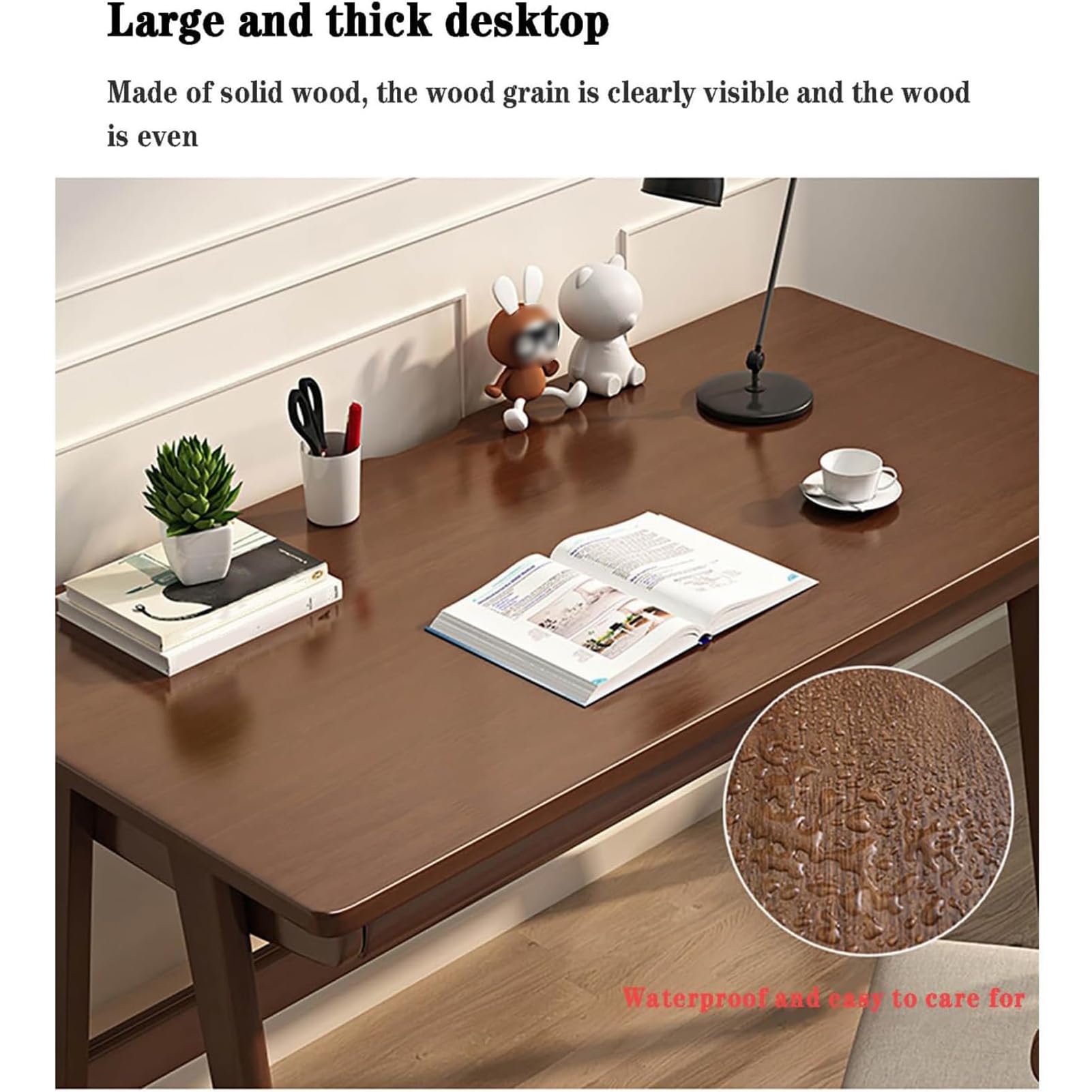 Scrivania in legno massello nordico, robusto tavolo da studio industriale per casa, ufficio e camera da letto, spaziosa scrivania in noce (120 x 60 x 75 cm)