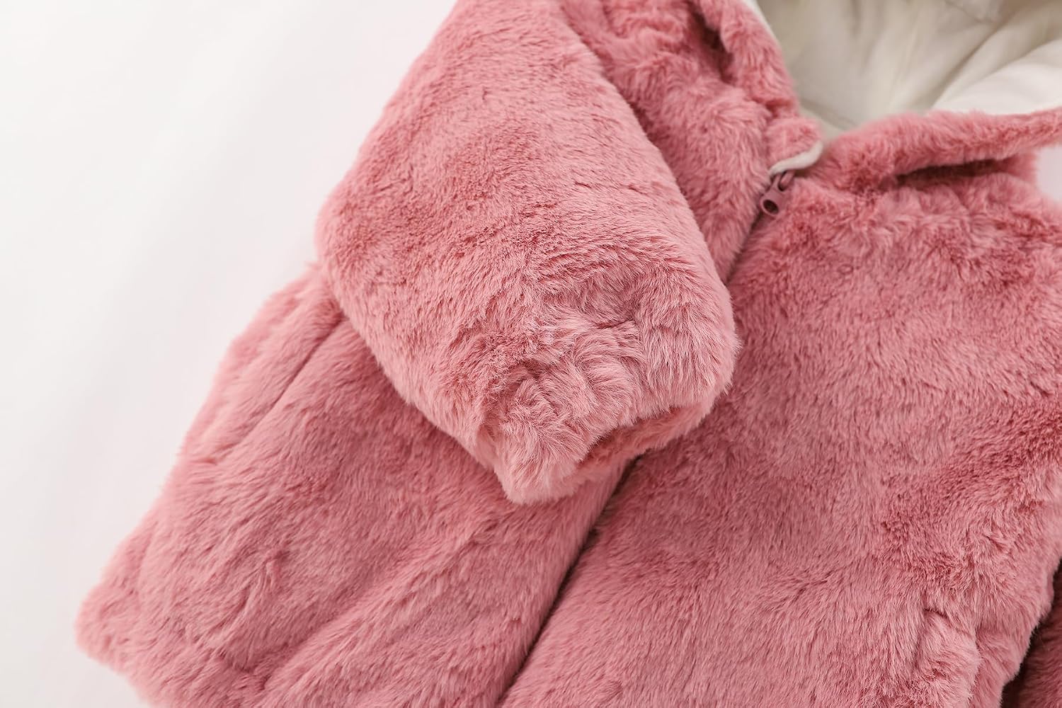 AIWUHE Toddler Fleece Jacket Winter Coat Boys Girls Hooded Fleece Warm Outwear 3D Ear Padded Zipper Jacket With Pockets 1-6Y